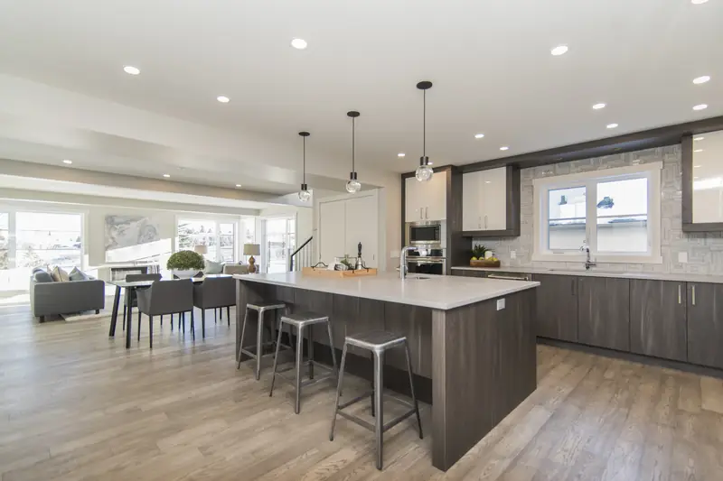 Modern kitchen with gleaming countertops